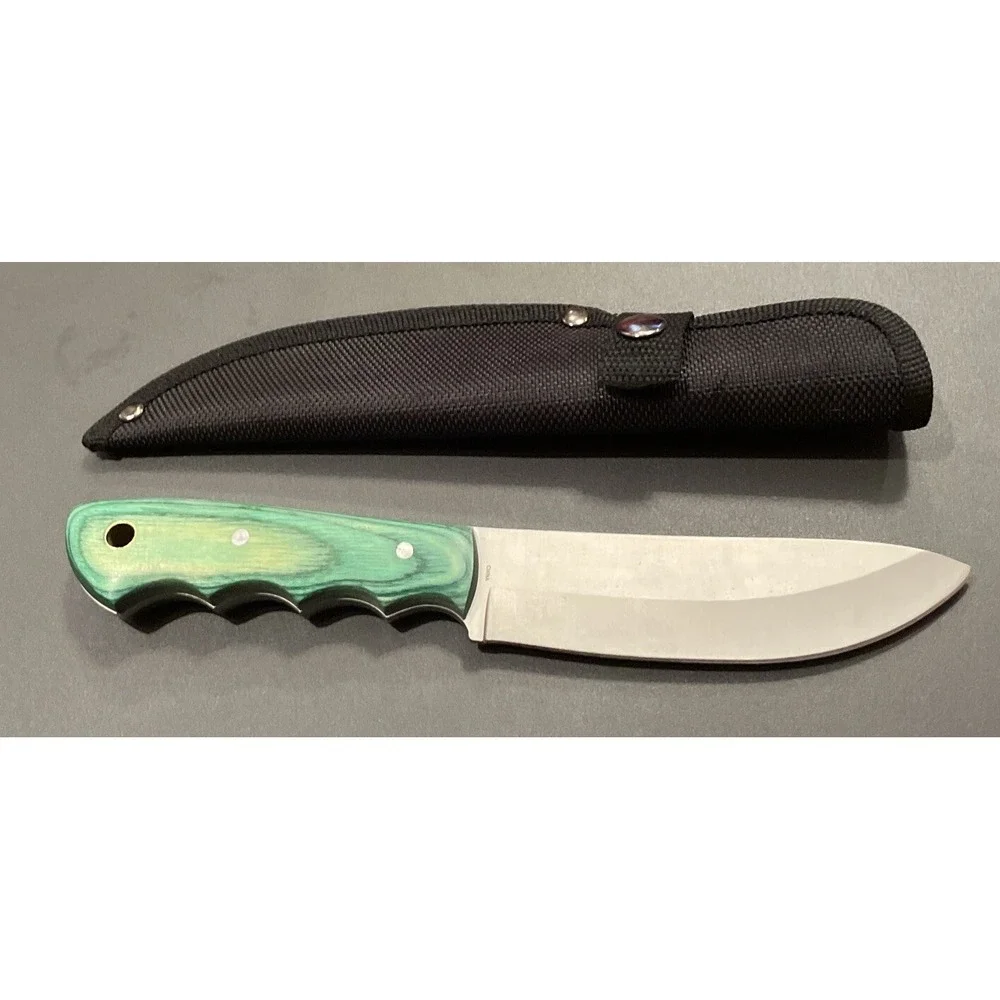 Beaver Creek Pakkawood Green Handle Hunter Skinner 9